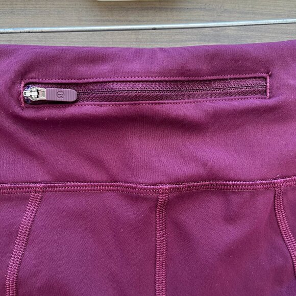 Lululemon Pace Rival Crop in Dark Adobe (Burgundy Maroon) 22" Length, Size 4 EUC - Picture 4 of 9